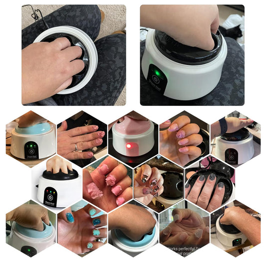 Nail Soaking Bowl, Electric Soak off Bowl Manicure Soaker Nail Polish Remover Machine for Acrylic Nails Dip Gel with Color Cuticle Pusher, Black
